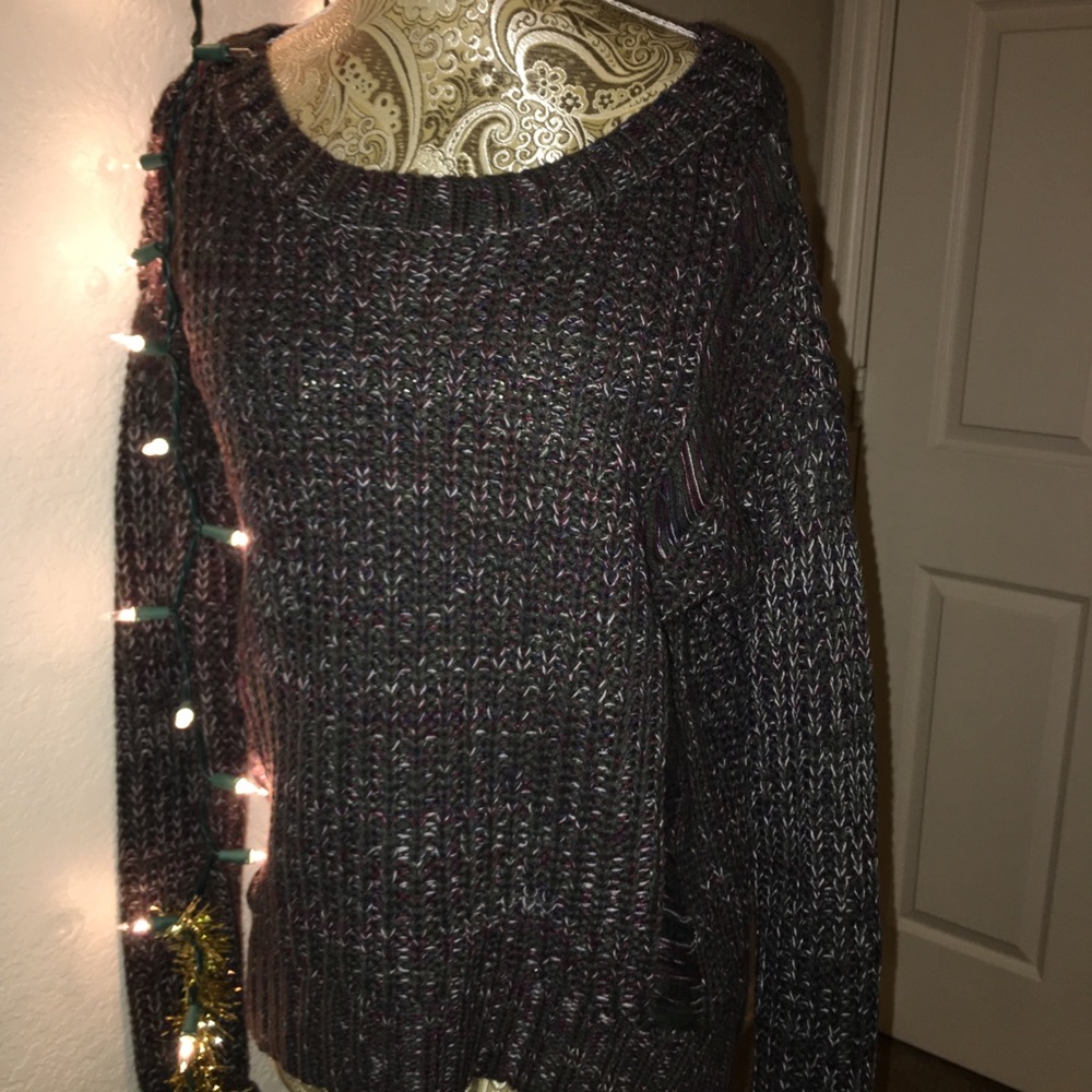 One Heart Green Fall Sweater